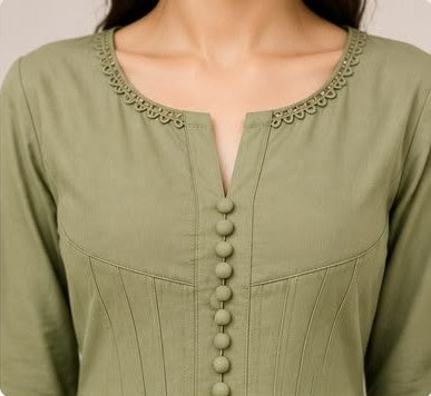 Olive Heritage Kurta Pant Set