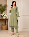 Olive Heritage Kurta Pant Set