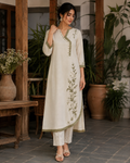Elegant Ivory Embroidered Kurta Set