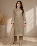 Timeless Taupe Embroidered Kurta Set
